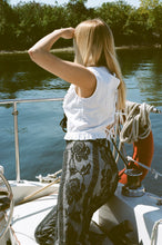Load image into Gallery viewer, ROMI FRILLED TOP WITH EMBROIDERY IN OFF WHITE