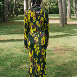 RUPERT SMOCK PLEATED DRESS  IN ELECTRIC INGRID