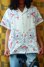 Load image into Gallery viewer, MADEIRA BUTTON UP SHIRT IN RED AND BLUE FLOWERS