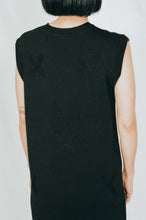 Load image into Gallery viewer, black merino wool vest dress narrative Uzbek designs