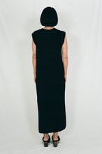 Load image into Gallery viewer, black merino wool vest dress narrative Uzbek designs