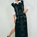 black merino wool vest dress narrative Uzbek designs