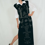 black merino wool vest dress narrative Uzbek designs