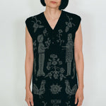 black merino wool vest dress narrative Uzbek designs