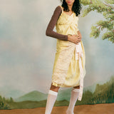 SHELL DRESS WITH PINK TIE