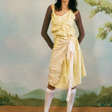 SHELL DRESS WITH PINK TIE
