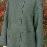 SHELL SCARF DROP MIDI COAT IN GREY