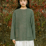 SHELL SCARF DROP MIDI COAT IN GREY