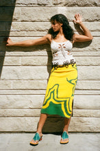 Load image into Gallery viewer, HAND CROCHET SHIRAZ SKIRT IN GREEN AND YELLOW