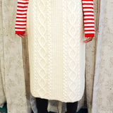 CHUNKY CABLE KNIT SKIRT IN OFF WHITE
