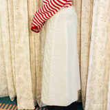 CHUNKY CABLE KNIT SKIRT IN OFF WHITE