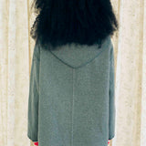 SHELL SCARF DROP MIDI COAT IN GREY