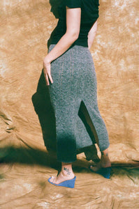 SOLA HAND KNIT MAXI SKIRT IN DARK GREY