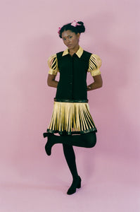 SOLEIL ROSINE DRESS IN BLACK AND YELLOW