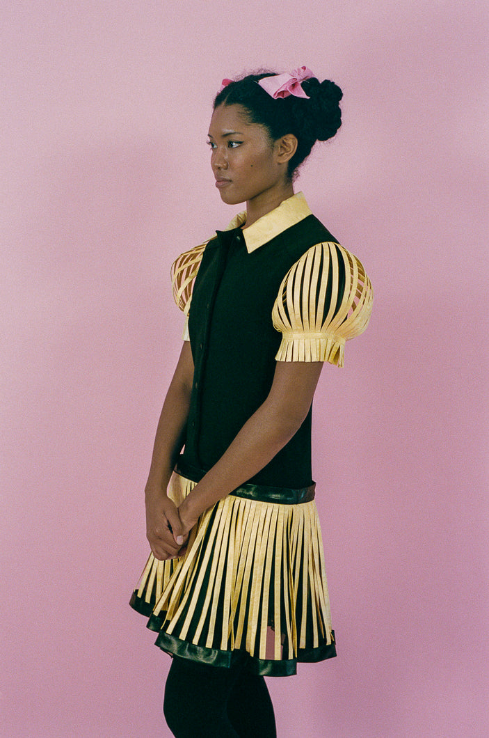 SOLEIL ROSINE DRESS IN BLACK AND YELLOW