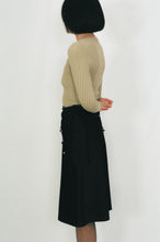 Load image into Gallery viewer, green cotton lycra fitted ribbed long sleeve