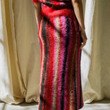 SURI BRUSHED MIDI SKIRT IN POMEGRANATE MIX