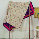 VINTAGE SUZANI - GREEN AND PURPLE ROSES