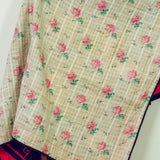 VINTAGE SUZANI - GREEN AND PURPLE ROSES