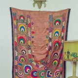 VINTAGE SUZANI - PEACH SILK AND CARNATION CLOUDS