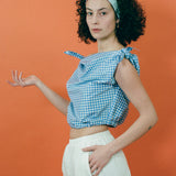 SWAN TOP IN GINGHAM PICNIC