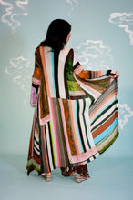 Load image into Gallery viewer, polyester long sleeve cardigan dress in multi stripes