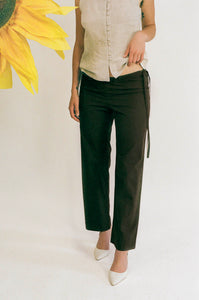 TIE PANTS IN CHOCOLATE