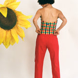 TIE PANTS IN RUBY RED