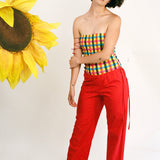 TIE PANTS IN RUBY RED