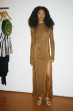 Load image into Gallery viewer, TRIKKO LONG DRESS IN CARAMEL + BROWN