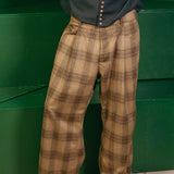 TROUSERS IN YELLOW PLAID WOOL