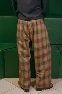 TROUSERS IN YELLOW PLAID WOOL