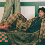 TROUSERS IN YELLOW PLAID WOOL