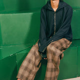 TROUSERS IN YELLOW PLAID WOOL