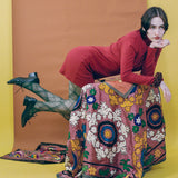 LONG SLEEVE TURTLENECK BELLEVUE DRESS IN DAHLIA