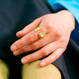 UVA RING IN GOLD/GREEN PREHNITE