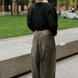WIDE JEANS IN FADED BROWN