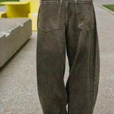 WIDE JEANS IN FADED BROWN