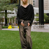 WIDE JEANS IN FADED BROWN