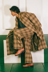 WOOL PLAID COAT IN YELLOW