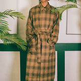 WOOL PLAID COAT IN YELLOW