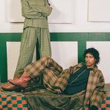 WOOL PLAID COAT IN YELLOW