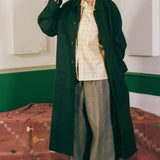 WORSTED WOOL LONG COAT IN BLACK