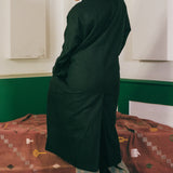 WORSTED WOOL LONG COAT IN BLACK