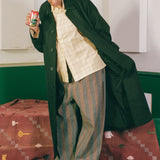 WORSTED WOOL LONG COAT IN BLACK