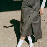 WRAP DRESS IN HERRINGBONE