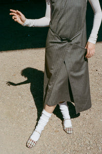 WRAP DRESS IN HERRINGBONE
