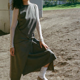 WRAP DRESS IN HERRINGBONE