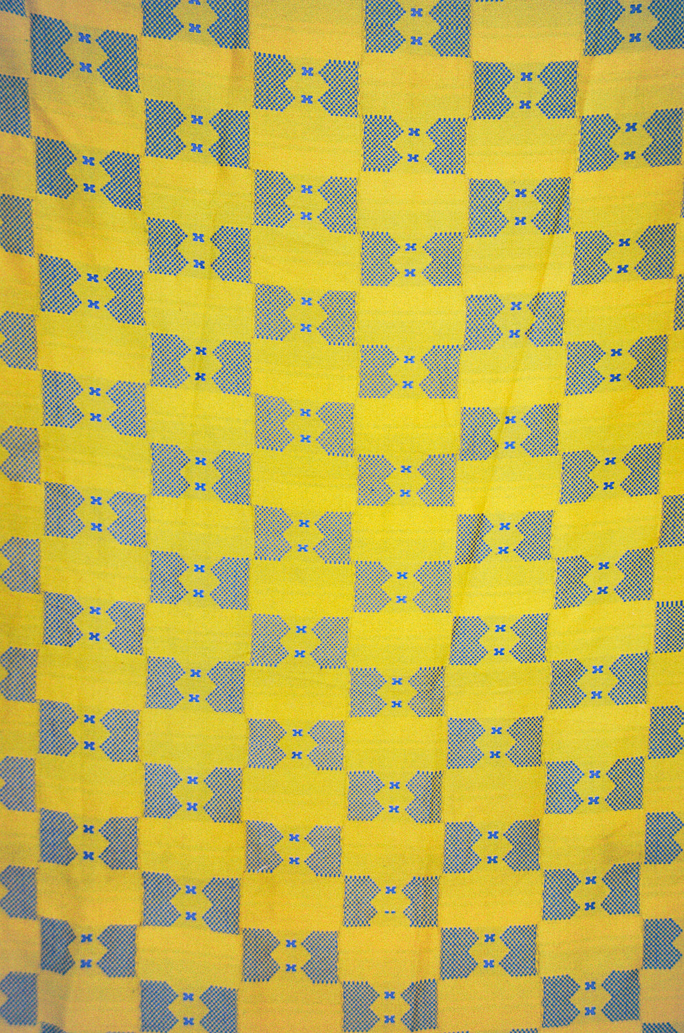 YELLOW AND BLUE EWE KENTE