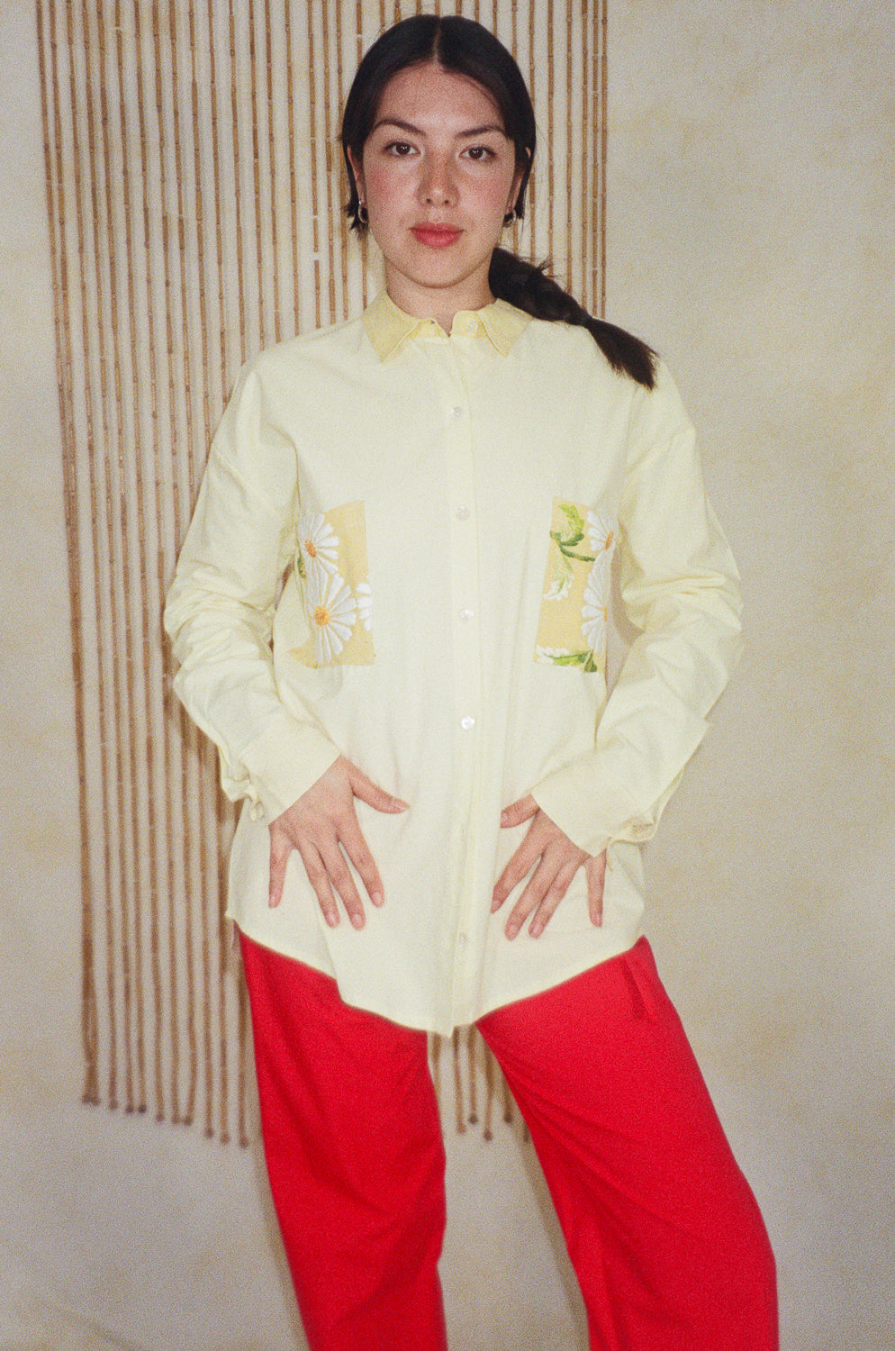 YELLOW SHIRT WITH FLOWERS